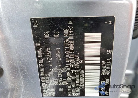 2021 Toyota Highlander Xle z USA, uszkodzony, nr VIN 5TDGZRAHXMS076471